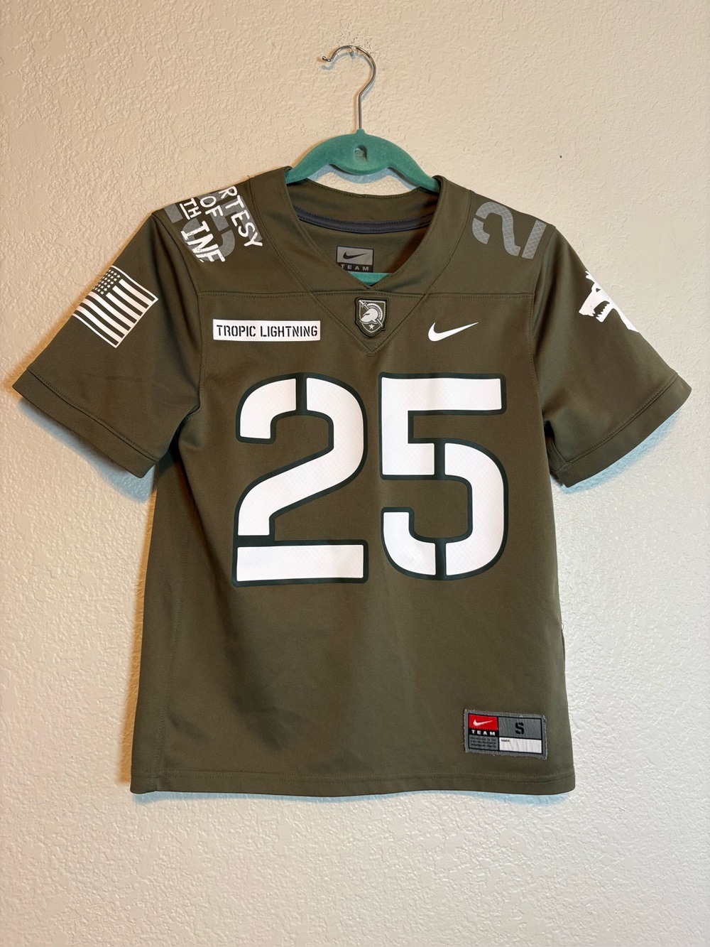 Youth Nike #25 Olive Army Black Knights Rivalry Untouchable Football Jersey